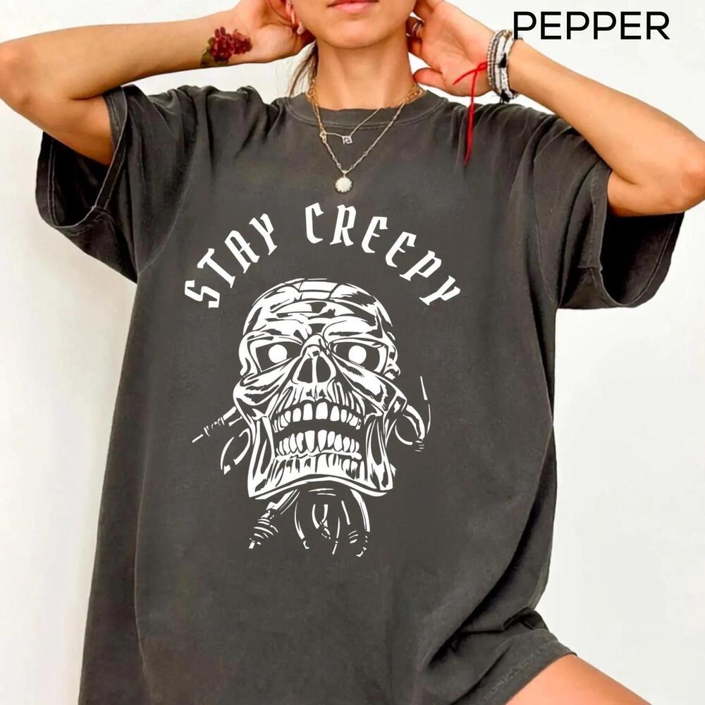 Halloween Skull Shirt, Stay Creepy Tee, Gothic Horror T-Shirt,